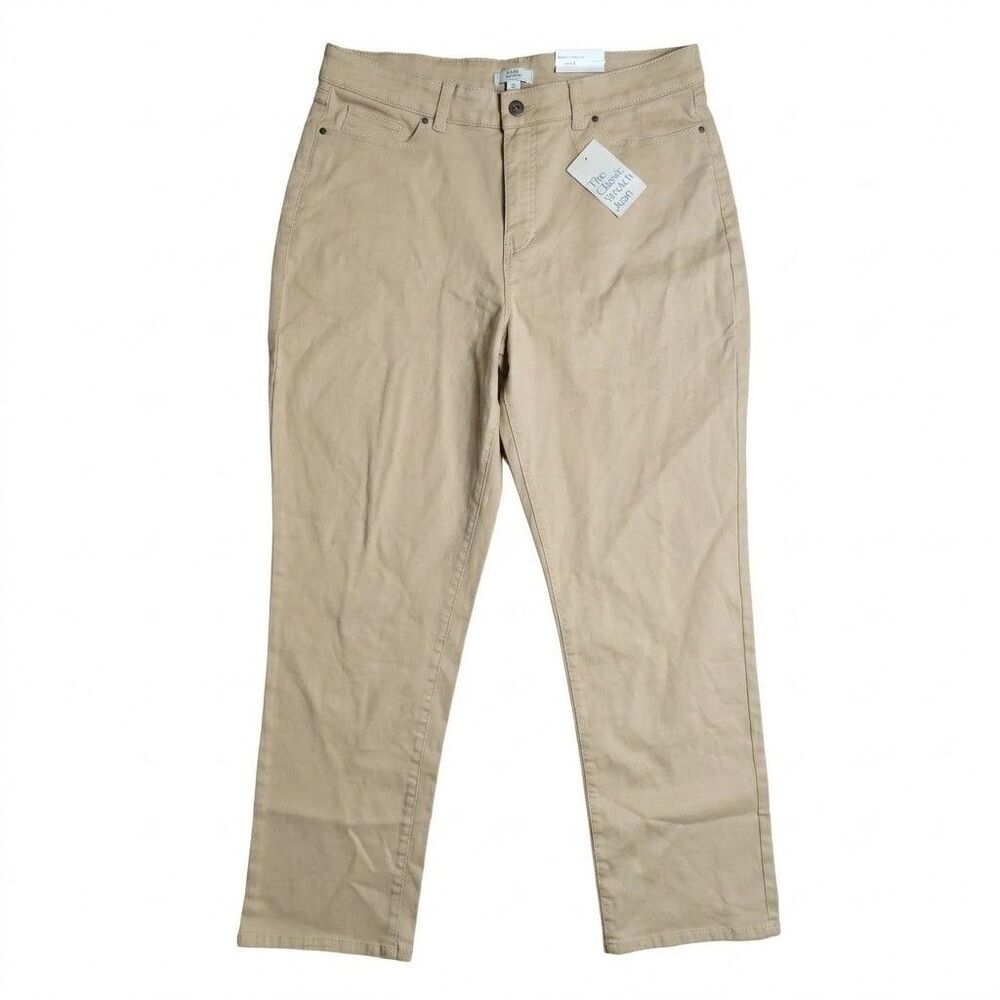 Croft & Barrow Womens Stretch Denim Jeans 16 Reg Straight Beige NWT